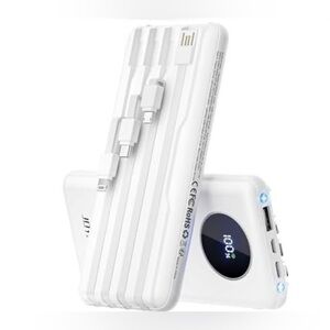 SOLD—JoyFar 10,000 mAh Power Bank – Fast Charging + Built-In Cables (New)